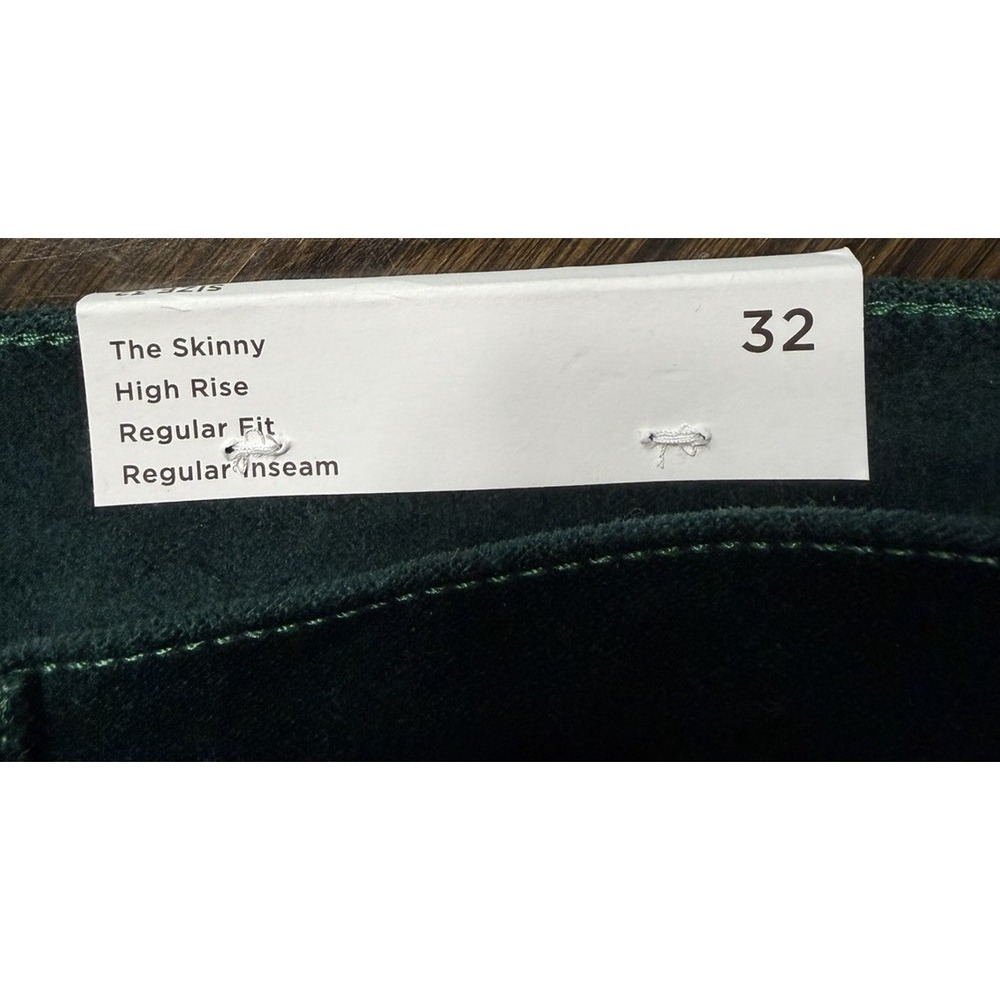 NWT made and loved LOFT Womens The Skinny High Rise Velvet Green Pants Size 32 - Picture 8 of 9